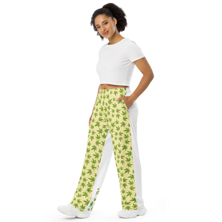 Weed Leaf Wide-leg Pants