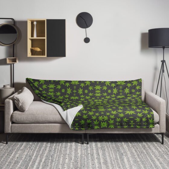 Weed Leaf Throw Blanket - Image 2